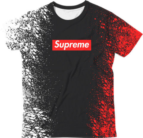 Supreme - Футболка 3D Мужская - Supreme (Red and white paint) - Mfest
